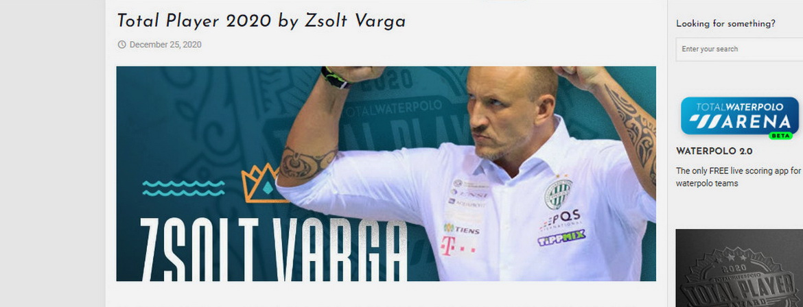 Total Player Award 2020 - Varga Zsolt voksai