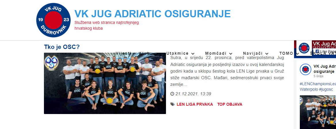 BL-főtábla, B csoport: Jug Dubrovnik-OSC